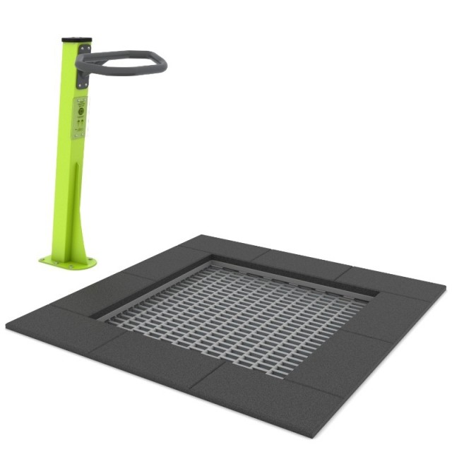 Trampoline FITNESS 1121 med støttehåndtak – farge C8 lime